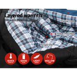 NNEDSZ Sleeping Bag Bags Double Camping Hiking -10°C to 15°C Tent Winter Thermal Navy