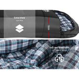 NNEDSZ Sleeping Bag Bags Single Camping Hiking -20°C to 10°C Tent Winter Thermal Grey