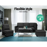 NNEDSZ Sofa Lounge Set 5 Seater Modular Chaise Chair Suite Couch Dark Grey