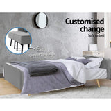 NNEDSZ 1950mm 3 Seater Sofa Bed Recliner Lounge Chair Tufted Plush Fabric Grey