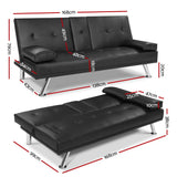 NNEDSZ Sofa Bed Lounge Futon Couch 3 Seater Leather Cup Holder Recliner