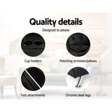 NNEDSZ Sofa Bed Lounge Futon Couch 3 Seater Leather Cup Holder Recliner