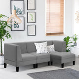 NNEDSZ 4 Seater Sofa Set Bed Modular Lounge Chair Chaise Suite Fabric