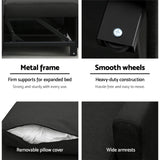 NNEDSZ 3 Seater Sofa Bed Storage Corner Fabric Lounge Chaise Couch Charcoal
