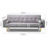 NNEDSZ 3 Seater Fabric Lounge Chair - Grey