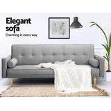 NNEDSZ 3 Seater Fabric Lounge Chair - Grey
