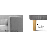 NNEDSZ 3 Seater Fabric Lounge Chair - Grey