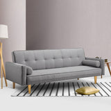 NNEDSZ 3 Seater Fabric Lounge Chair - Grey