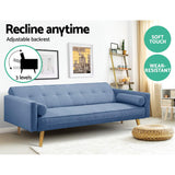 NNEDSZ 3 Seater Fabric Lounge Chair - Blue