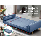 NNEDSZ 3 Seater Fabric Lounge Chair - Blue