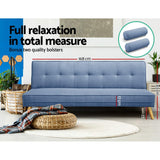 NNEDSZ 3 Seater Fabric Lounge Chair - Blue