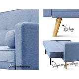 NNEDSZ 3 Seater Fabric Lounge Chair - Blue
