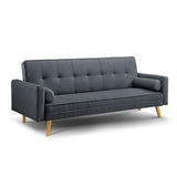 NNEDSZ 3 Seater Fabric Sofa Bed - Charcoal