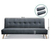 NNEDSZ 3 Seater Fabric Sofa Bed - Charcoal