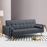 NNEDSZ 3 Seater Fabric Sofa Bed - Charcoal