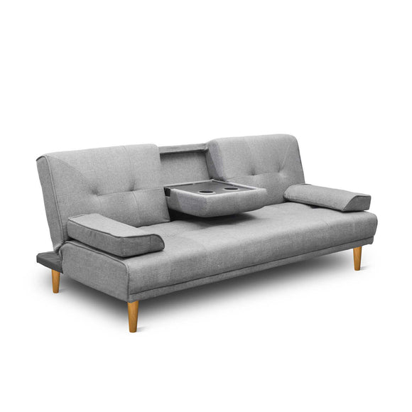 NNEDSZ 3 Seater Fabric Sofa Bed - Grey