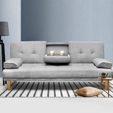NNEDSZ 3 Seater Fabric Sofa Bed - Grey