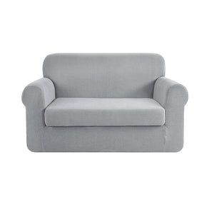 NNEDSZ 2-piece Sofa Cover Elastic Stretch Couch Covers Protector 2 Steater Grey