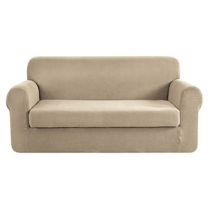 NNEDSZ 2-piece Sofa Cover Elastic Stretch Couch Covers Protector 3 Steater Sand