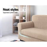 NNEDSZ 2-piece Sofa Cover Elastic Stretch Couch Covers Protector 3 Steater Sand