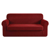 NNEDSZ 2-piece Sofa Cover Elastic Stretch Couch Covers Protector 3 Steater Burgundy