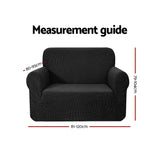 NNEDSZ High Stretch Sofa Cover Couch Protector Slipcovers 1 Seater Black