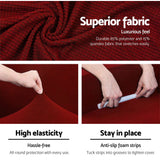 NNEDSZ  High Stretch Sofa Cover Couch Protector Slipcovers 1 Seater Burgundy