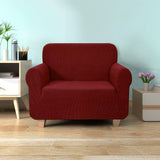 NNEDSZ  High Stretch Sofa Cover Couch Protector Slipcovers 1 Seater Burgundy