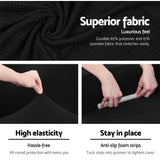 NNEDSZ High Stretch Sofa Cover Couch Protector Slipcovers 2 Seater Black