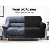 NNEDSZ High Stretch Sofa Cover Couch Protector Slipcovers 2 Seater Black