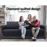 NNEDSZ Sofa Cover Quilted Couch Covers 100% Water Resistant 4 Seater Dark Grey
