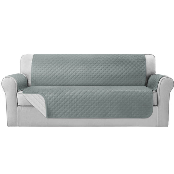 NNEDSZ Sofa Cover Quilted Couch Covers 100% Water Resistant 4 Seater Grey