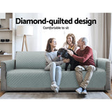 NNEDSZ Sofa Cover Quilted Couch Covers 100% Water Resistant 4 Seater Grey