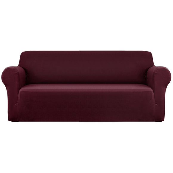 NNEDSZ Sofa Cover Elastic Stretchable Couch Covers Burgundy 4 Seater