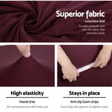 NNEDSZ Sofa Cover Elastic Stretchable Couch Covers Burgundy 4 Seater