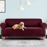 NNEDSZ Sofa Cover Elastic Stretchable Couch Covers Burgundy 4 Seater