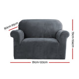 NNEDSZ Velvet Sofa Cover Plush Couch Cover Lounge Slipcover 1 Seater Grey