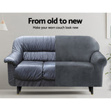 NNEDSZ Velvet Sofa Cover Plush Couch Cover Lounge Slipcover 1 Seater Grey