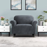 NNEDSZ Velvet Sofa Cover Plush Couch Cover Lounge Slipcover 1 Seater Grey