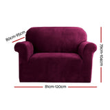 NNEDSZ Velvet Sofa Cover Plush Couch Cover Lounge Slipcover 1 Seater Ruby Red
