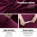 NNEDSZ Velvet Sofa Cover Plush Couch Cover Lounge Slipcover 1 Seater Ruby Red
