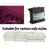 NNEDSZ Velvet Sofa Cover Plush Couch Cover Lounge Slipcover 1 Seater Ruby Red
