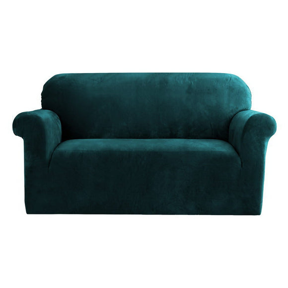 NNEDSZ Velvet Sofa Cover Plush Couch Cover Lounge Slipcover 2 Seater Agate Green