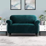 NNEDSZ Velvet Sofa Cover Plush Couch Cover Lounge Slipcover 2 Seater Agate Green