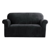 NNEDSZ Velvet Sofa Cover Plush Couch Cover Lounge Slipcover 2 Seater Black