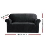 NNEDSZ Velvet Sofa Cover Plush Couch Cover Lounge Slipcover 2 Seater Black