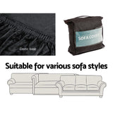 NNEDSZ Velvet Sofa Cover Plush Couch Cover Lounge Slipcover 2 Seater Black
