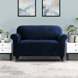 NNEDSZ Velvet Sofa Cover Plush Couch Cover Lounge Slipcover 2 Seater Sapphire
