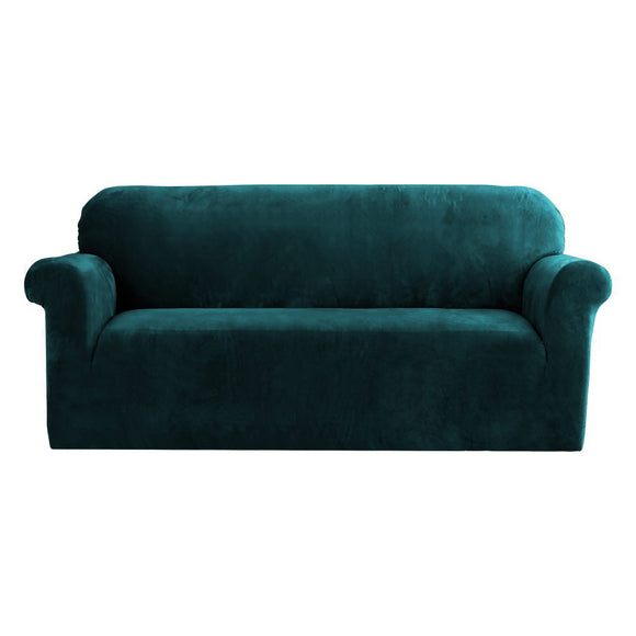 NNEDSZ Velvet Sofa Cover Plush Couch Cover Lounge Slipcover 3 Seater Agate Green