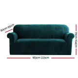 NNEDSZ Velvet Sofa Cover Plush Couch Cover Lounge Slipcover 3 Seater Agate Green